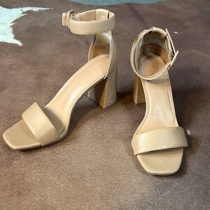 Circus by Sam Edelman Tan Ankle Strap Heels